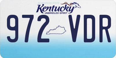 KY license plate 972VDR