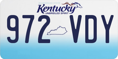 KY license plate 972VDY