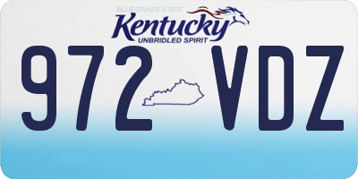 KY license plate 972VDZ