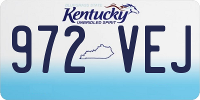 KY license plate 972VEJ