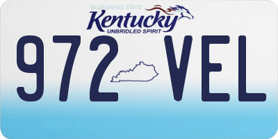 KY license plate 972VEL