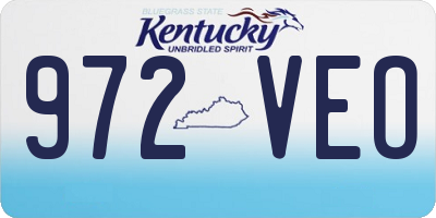 KY license plate 972VEO