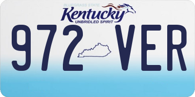 KY license plate 972VER