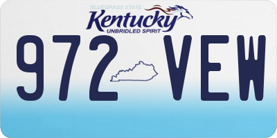 KY license plate 972VEW