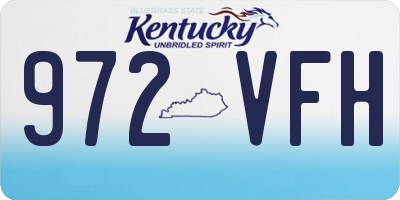 KY license plate 972VFH