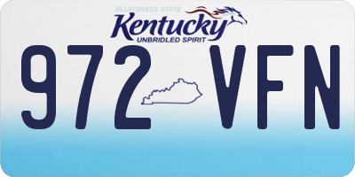 KY license plate 972VFN