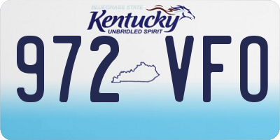 KY license plate 972VFO