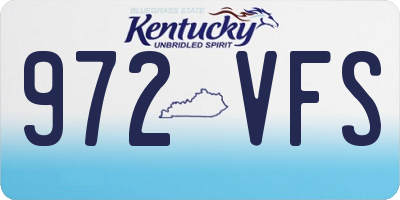 KY license plate 972VFS
