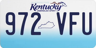KY license plate 972VFU