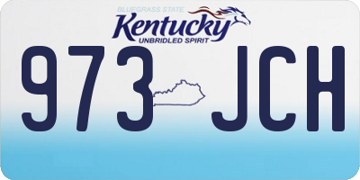 KY license plate 973JCH