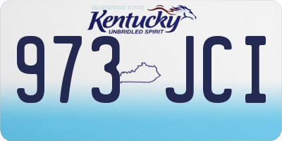 KY license plate 973JCI