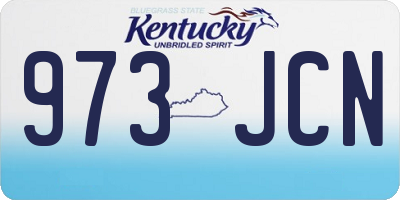 KY license plate 973JCN