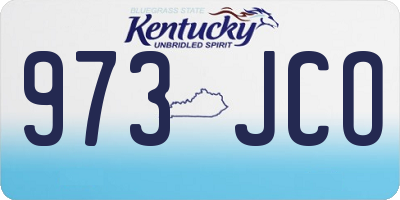 KY license plate 973JCO