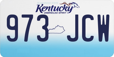 KY license plate 973JCW