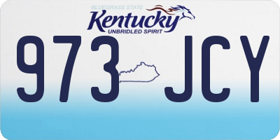 KY license plate 973JCY