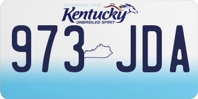 KY license plate 973JDA