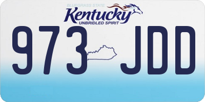 KY license plate 973JDD