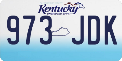 KY license plate 973JDK