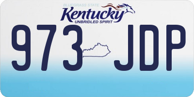 KY license plate 973JDP