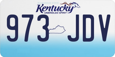 KY license plate 973JDV