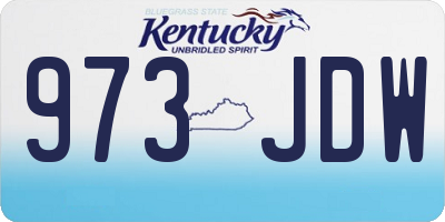 KY license plate 973JDW