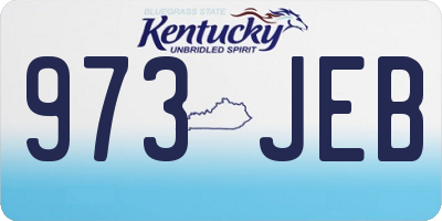 KY license plate 973JEB