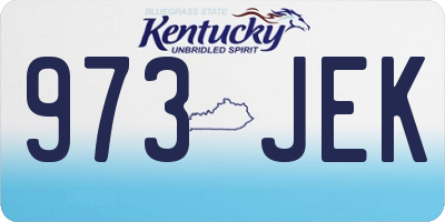 KY license plate 973JEK