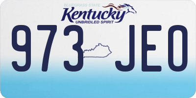 KY license plate 973JEO