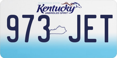 KY license plate 973JET