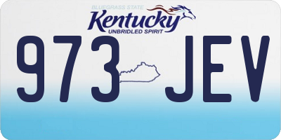 KY license plate 973JEV