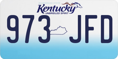 KY license plate 973JFD