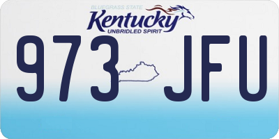 KY license plate 973JFU