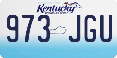 KY license plate 973JGU