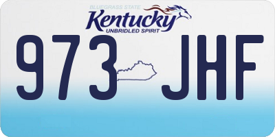 KY license plate 973JHF