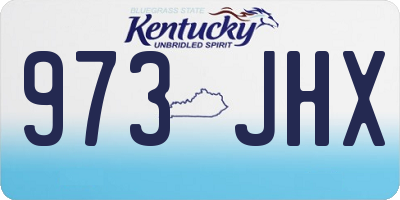 KY license plate 973JHX
