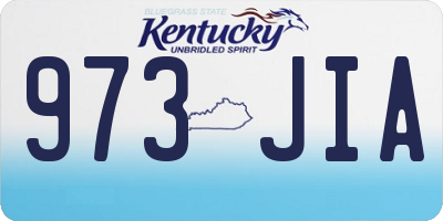 KY license plate 973JIA