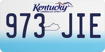 KY license plate 973JIE