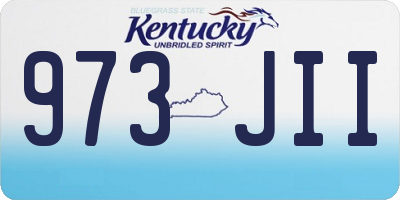 KY license plate 973JII