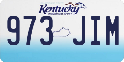 KY license plate 973JIM