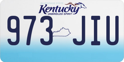 KY license plate 973JIU