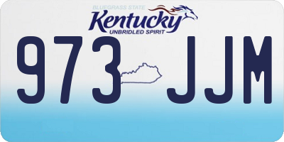 KY license plate 973JJM