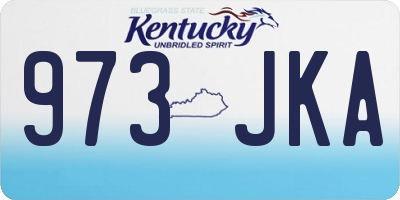 KY license plate 973JKA