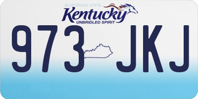 KY license plate 973JKJ