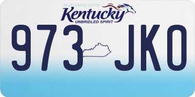 KY license plate 973JKO