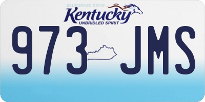 KY license plate 973JMS