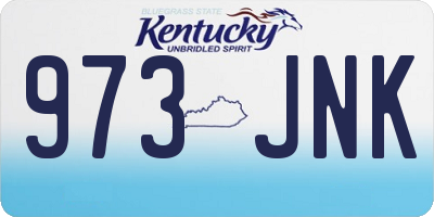 KY license plate 973JNK