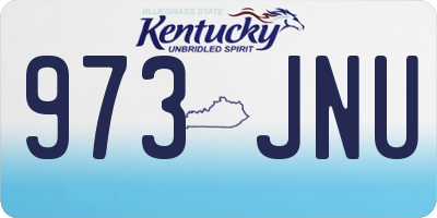 KY license plate 973JNU