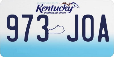KY license plate 973JOA