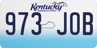 KY license plate 973JOB