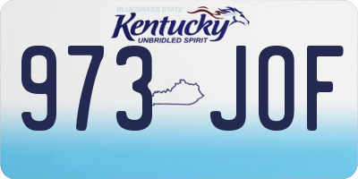 KY license plate 973JOF